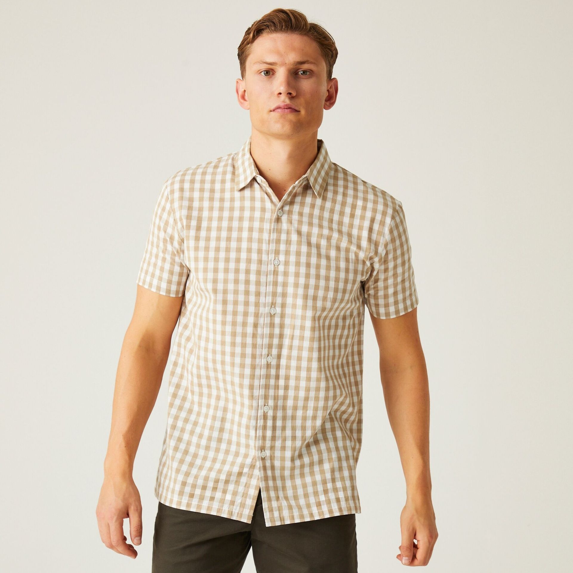 Regatta Męska koszula Denmoor Beżowy, Cotton, Rozmiar: 5XL