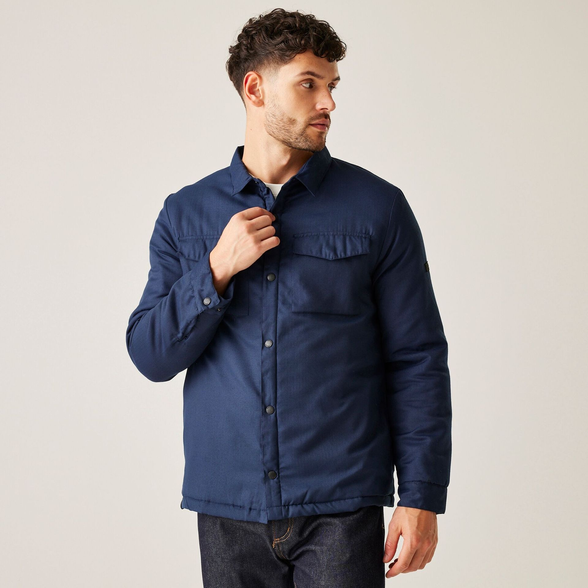 Regatta Męska koszula ocieplana Gawayne Granatowy, Cotton, Rozmiar: M