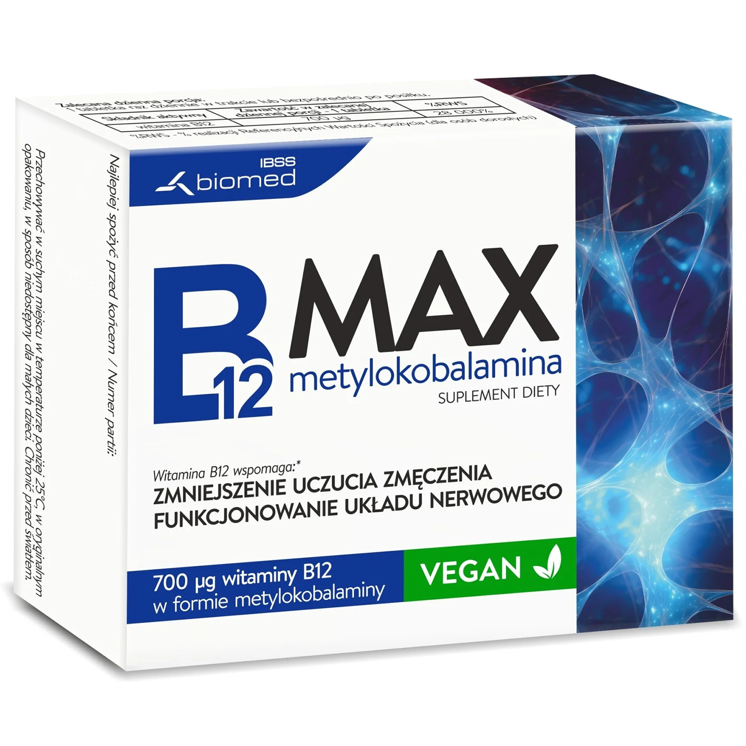 B12 Max Metylokobalamina, 60 tabletek