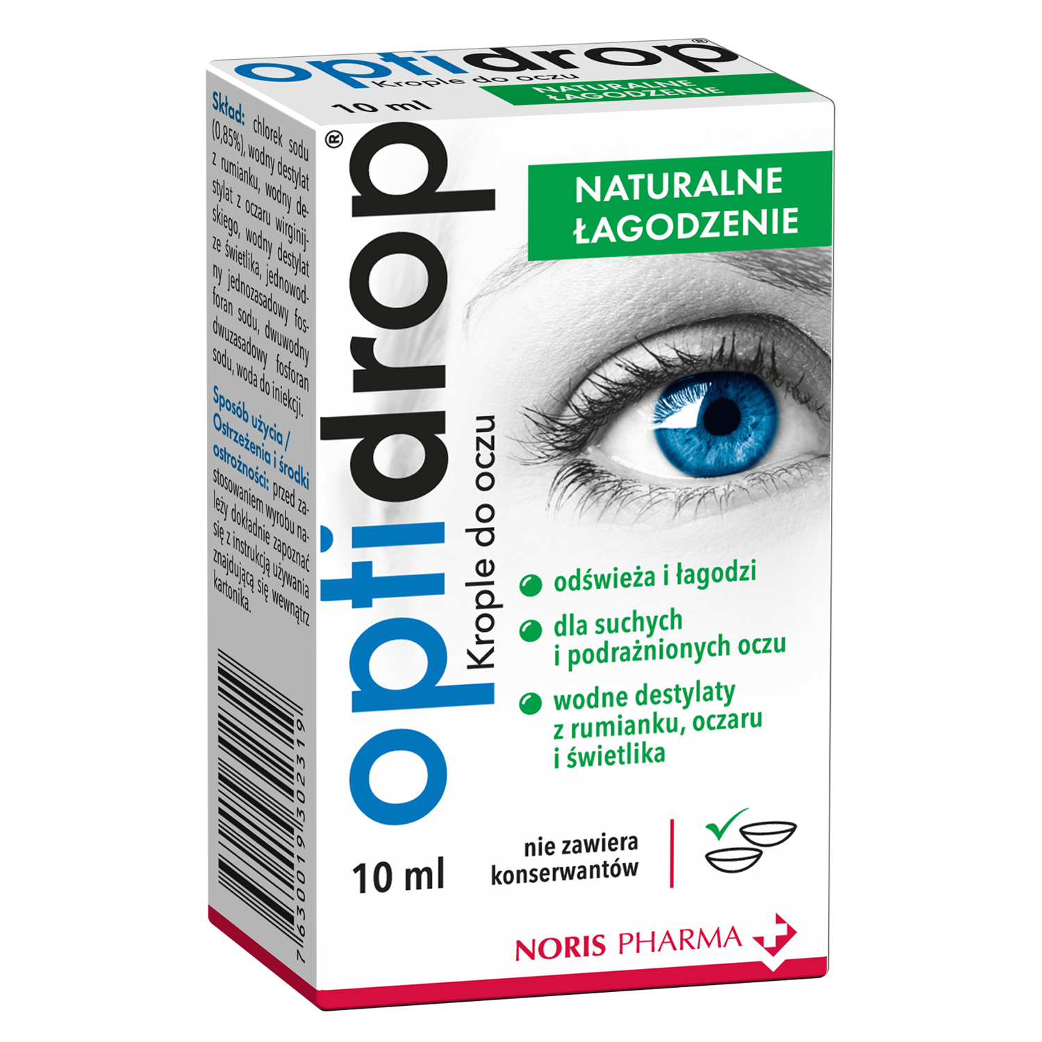 Optidrop Naturalne Łagodzenie, krople do oczu, 10 ml