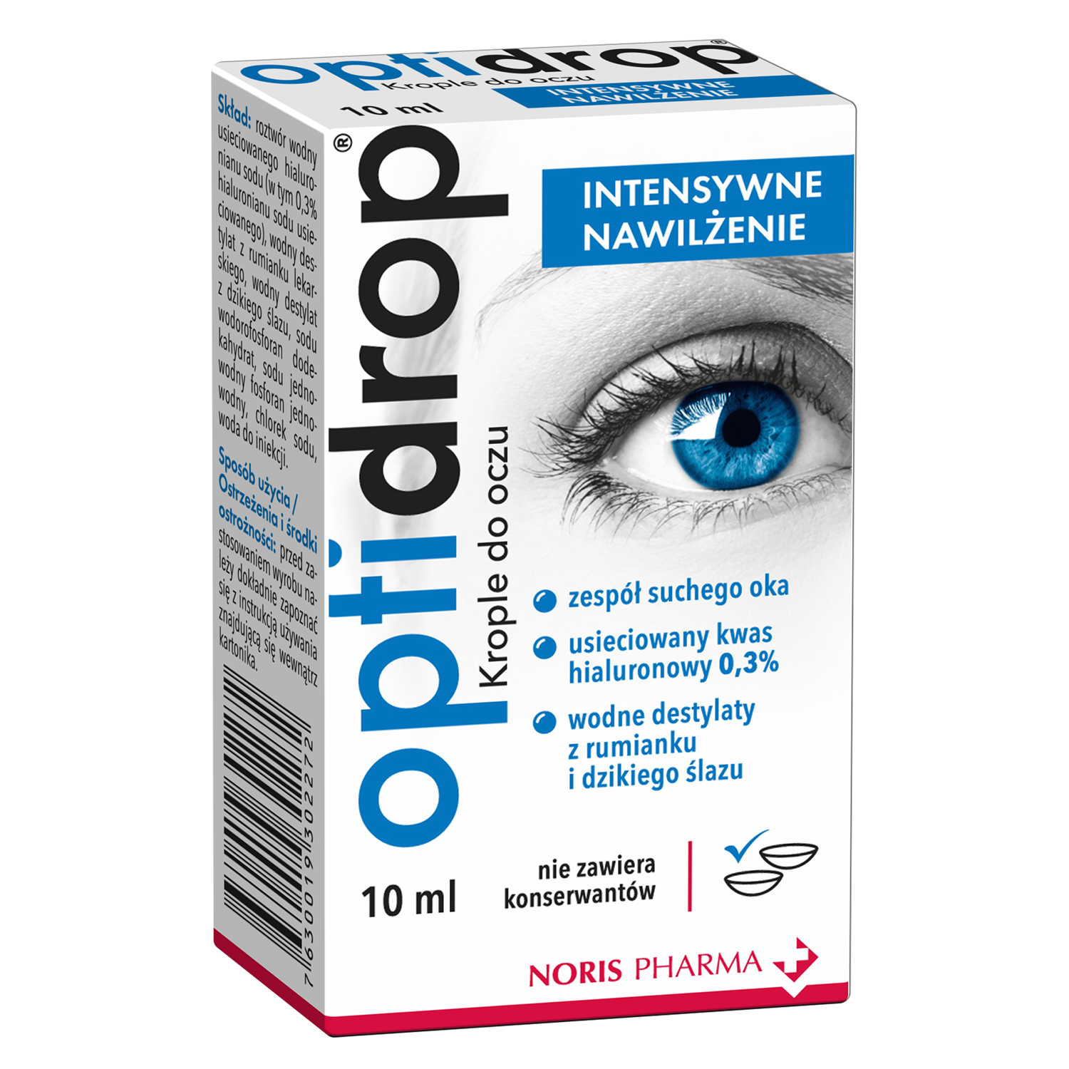 Optidrop Intensywne Nawilżenie, krople do oczu, 10 ml