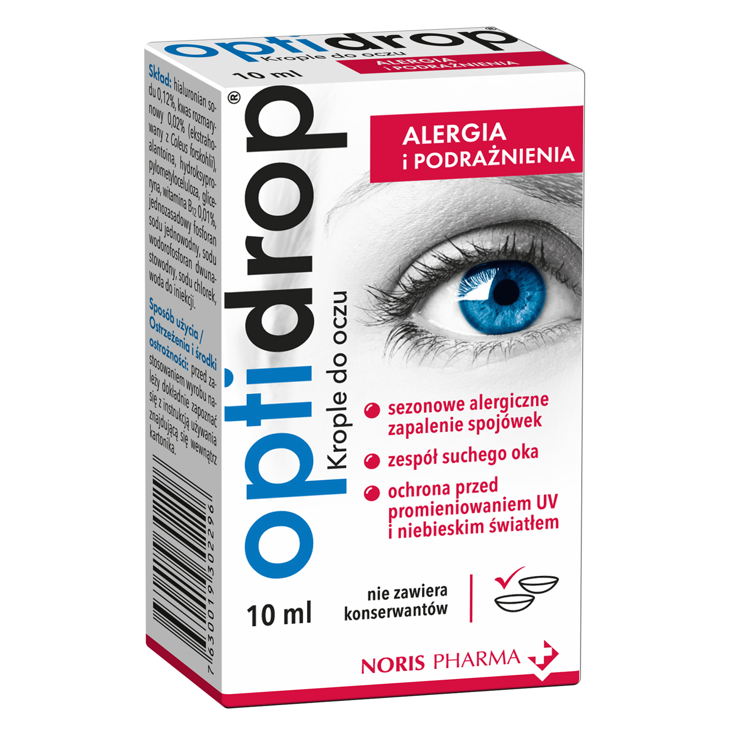 Optidrop Alergia i Podrażnienia, krople do oczu, 10 ml