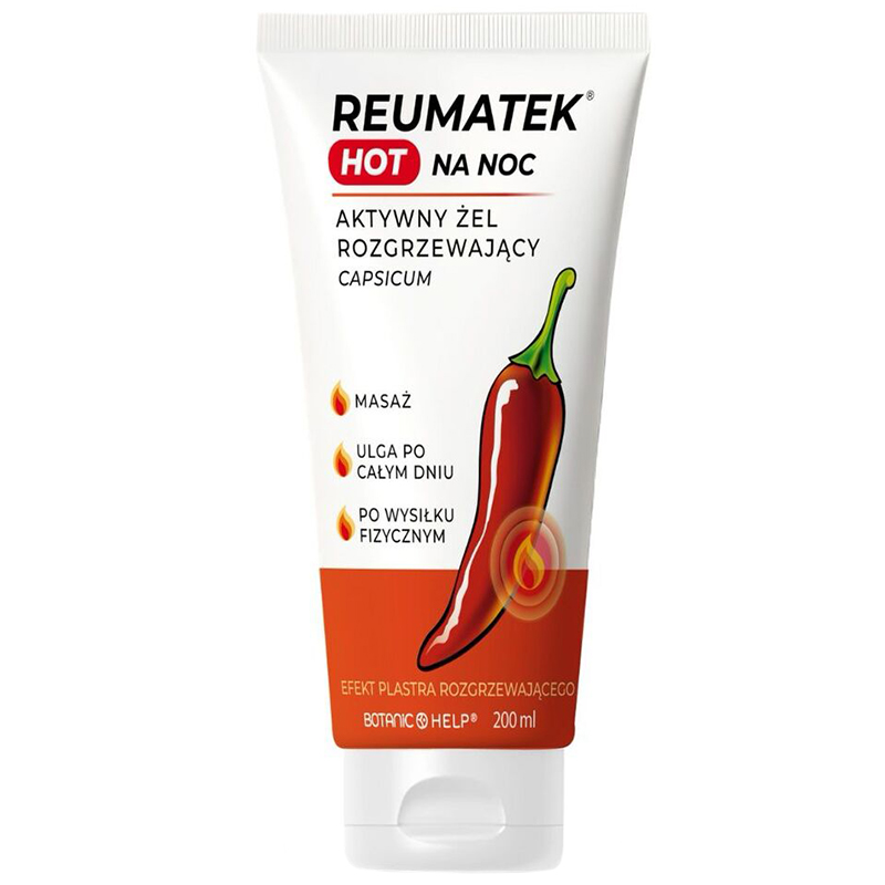 Botanic Help Reumatek Hot, rozgrzewający żel aktywny na noc, 200 ml