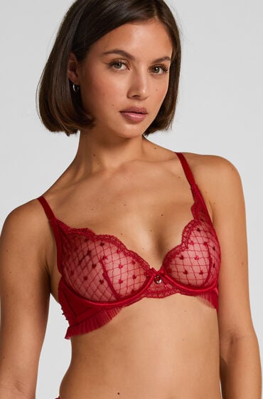 Hunkemöller Nieusztywniany biustonosz z fiszbinami Cordelie Czerwony