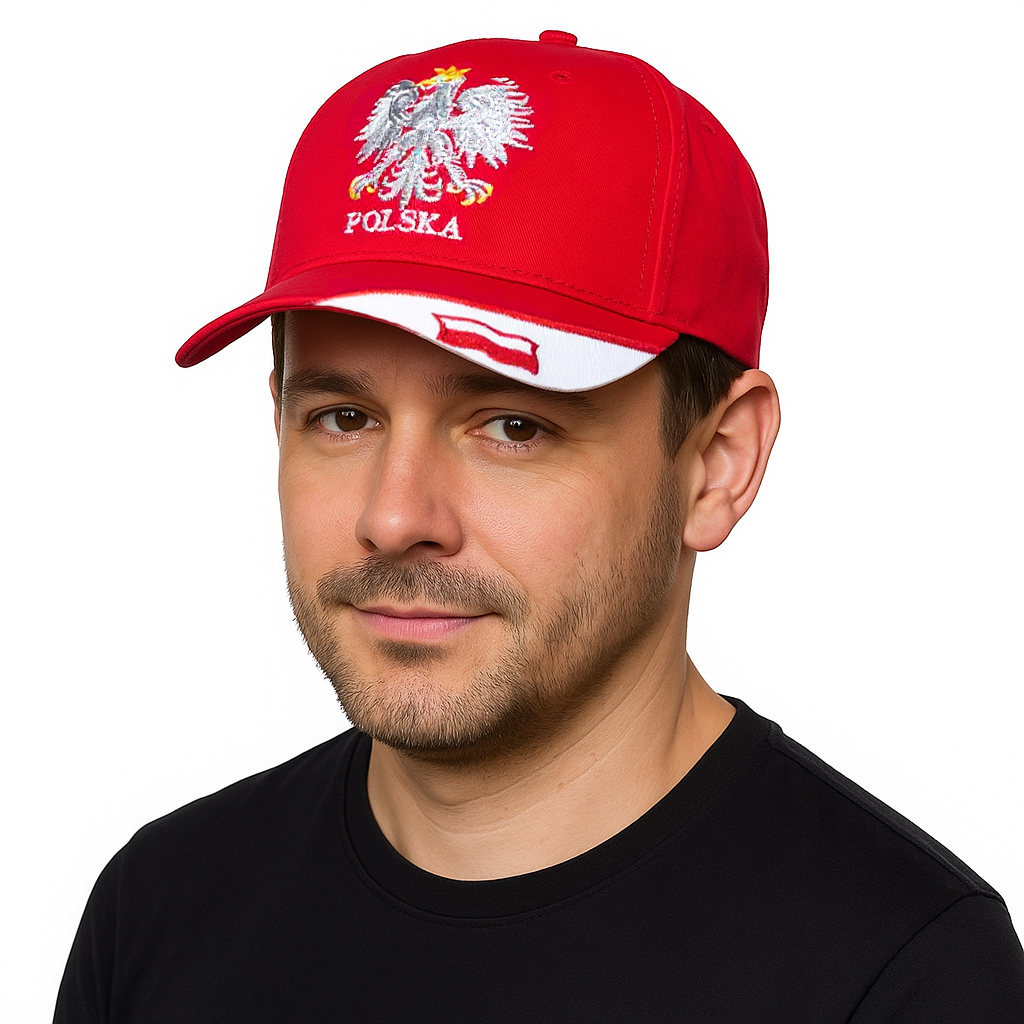 POLSKA Czapka z daszkiem męska damska kibica z godłem Patriotyczna 22
