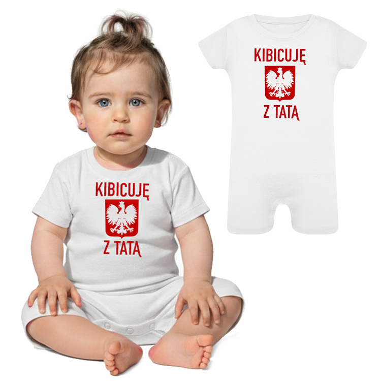 Body Playsuit Polska Kibicuje z Tatą Niemowlak TWÓJ NAPIS Reprezentacji