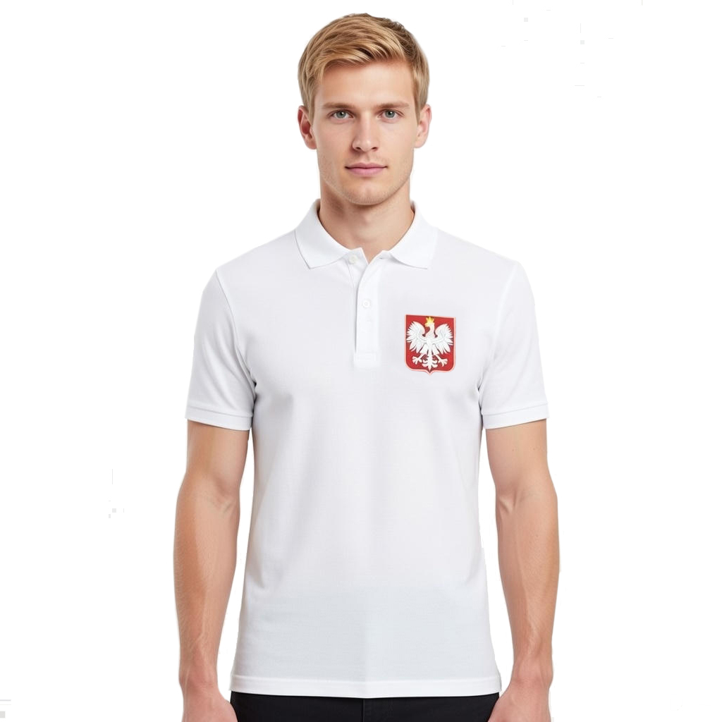 POLSKA Koszulka polo Kibica męska na mecz Patriotyczna TWÓJ NAPIS