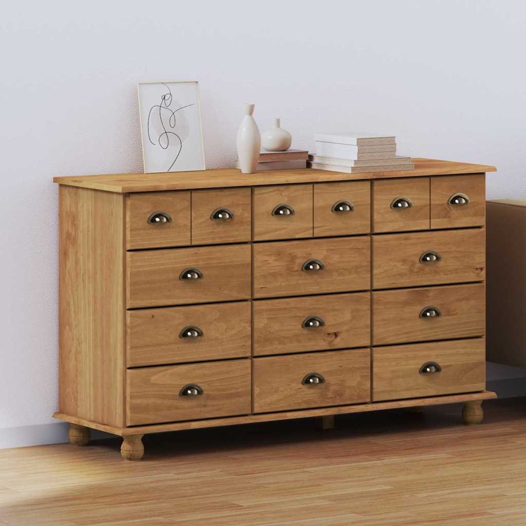 VidaXL Komoda ASKIM Brązowy 79 x 40 x 133,5 cm Lite drewno sosnowe