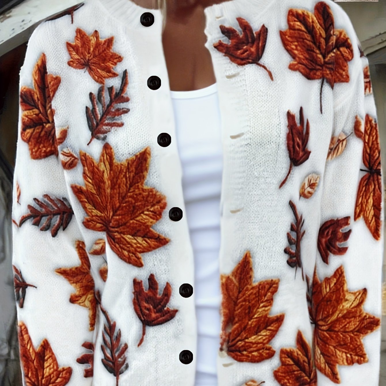 TEMU Jesienno-zimowe swetry damskie, 100% dzianina z okrągłym dekoltem i nadrukiem, włókno, wyrażająca swobodną elegancję, wygodny materiał, dobrze