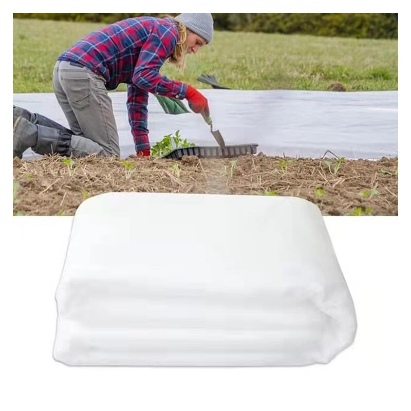 Zestaw 2 sztuk, biała tkanina przeciwmrozowa 1,5m x 1m + 1,5m x 5m, ochrona przed mrozem i izolacja termiczna roślin (tkanina włókninowa)