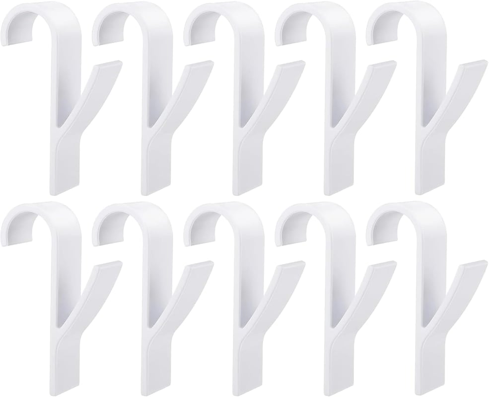 Wieszaki na ręczniki łazienkowe (uchwyty na ręczniki), pasujące do wszystkich standardowych grzejników, białe, opakowanie 10 szt.