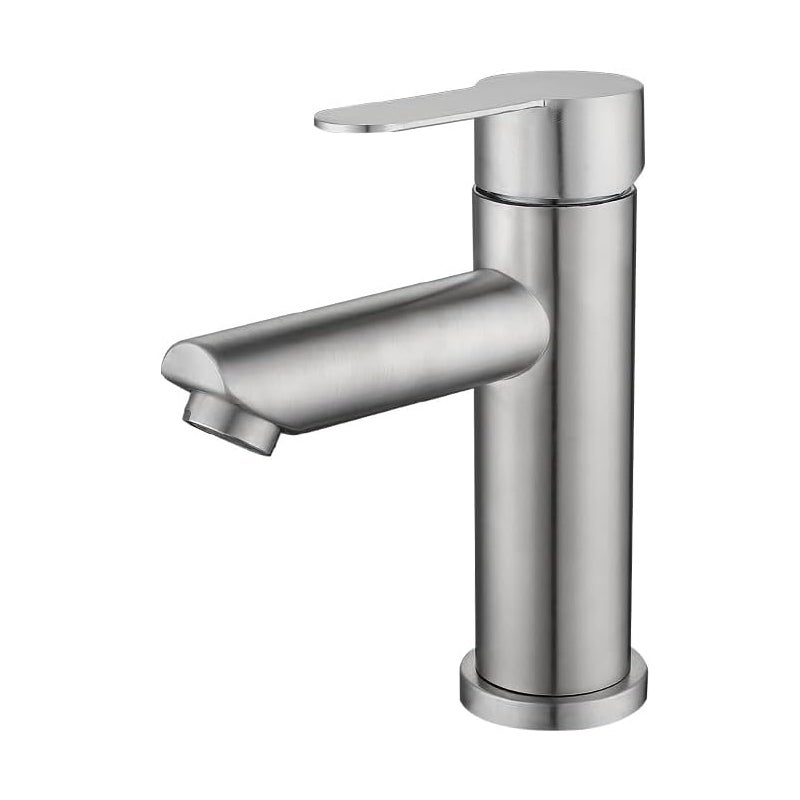 Bateria łazienkowa - do wody ciepłej i zimnej, z elastycznym wężem 60 cm - przeznaczona do łazienek, umywalek itp. - 1 szt., szara
