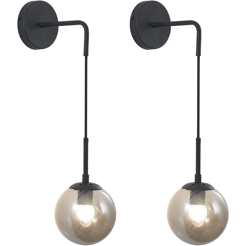 Czarne kinkiety, odpowiednie do luster łazienkowych, stolików nocnych i schodów, zestaw 2 sztuk (białe)