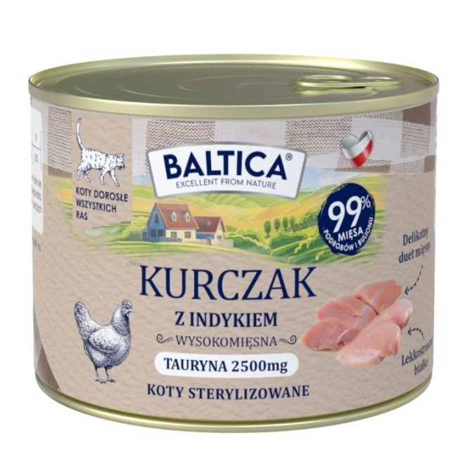 BALTICA Smaki regionów Kurczak z indykiem - mokra karma dla kota - 185g