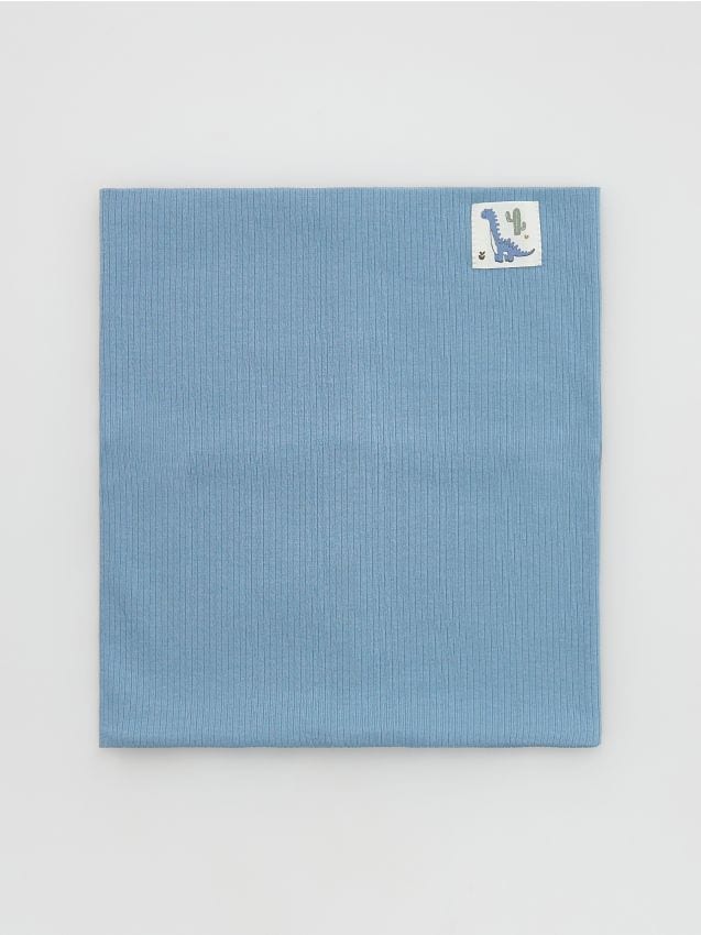 Reserved - Bawełniany komin z naszywką - jasnoniebieski