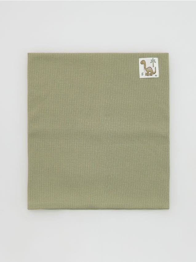 Reserved - Bawełniany komin z naszywką - jasnozielony