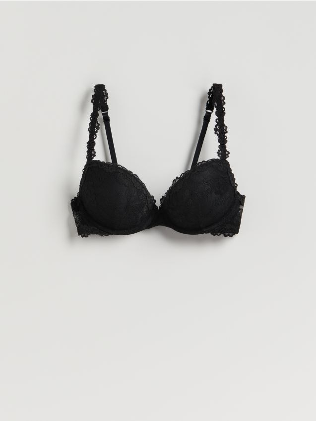 Reserved - Biustonosz push up - czarny