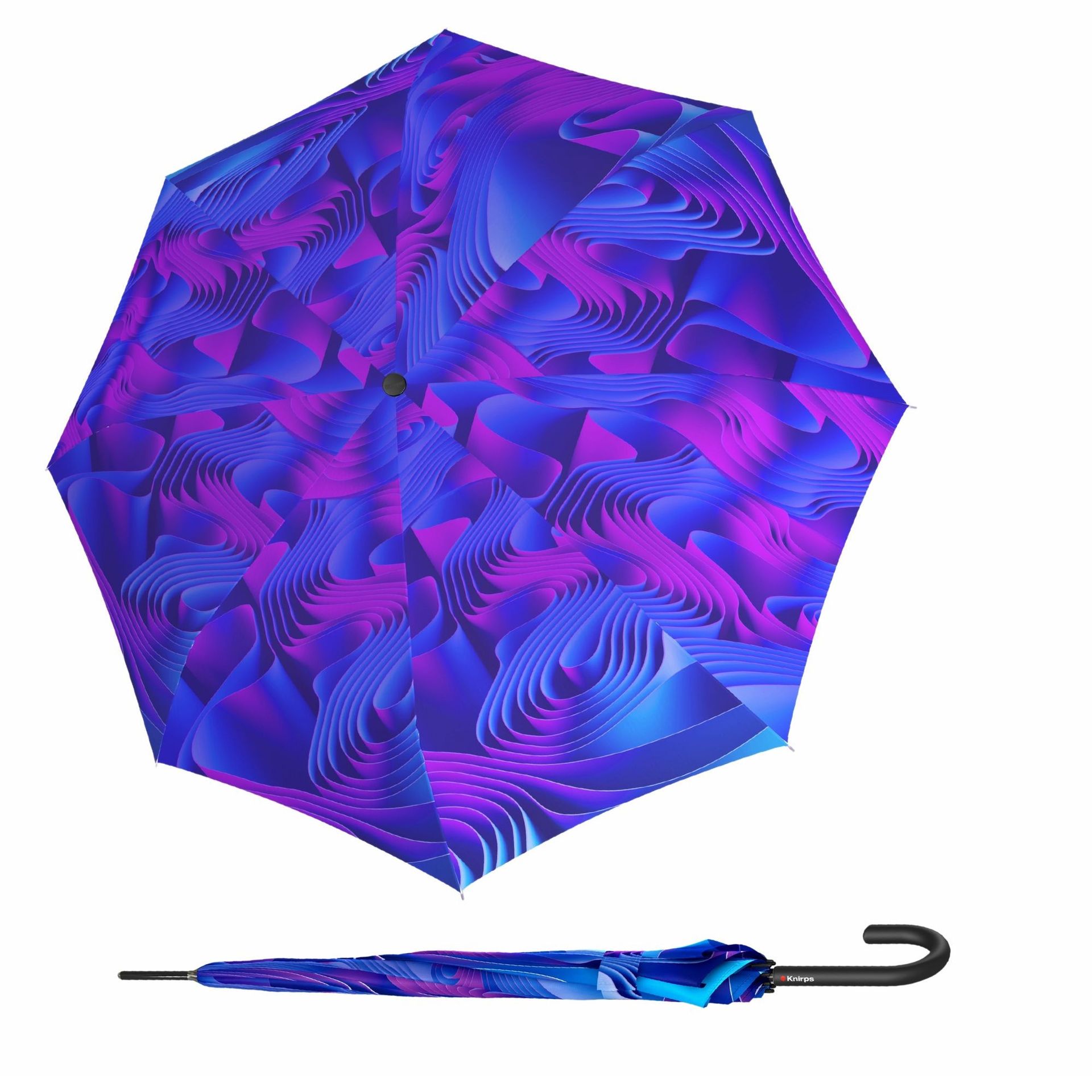 Knirps T.760 Stick Automatic Wawes Ice damski parasol długi automatyczny