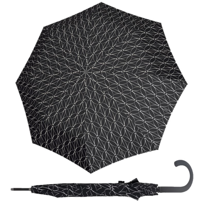 Doppler Fiber Flex AC Black&White damski długi parasol automatyczny