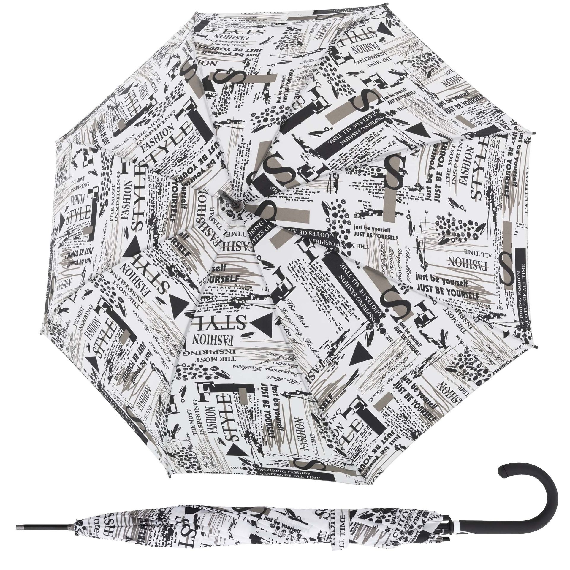 Doppler Fiber Flex AC Scribble White damski długi parasol automatyczny