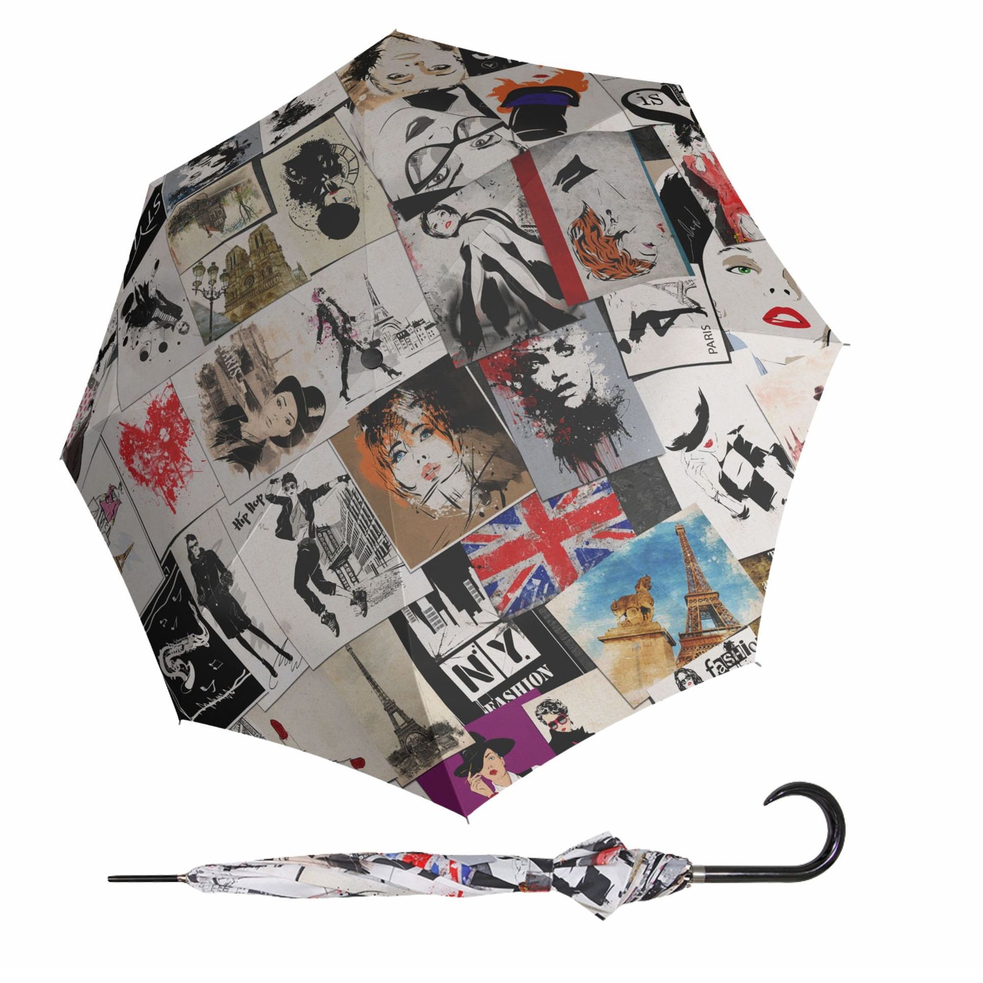 Doppler Modern Art Postcards damski parasol automatyczny