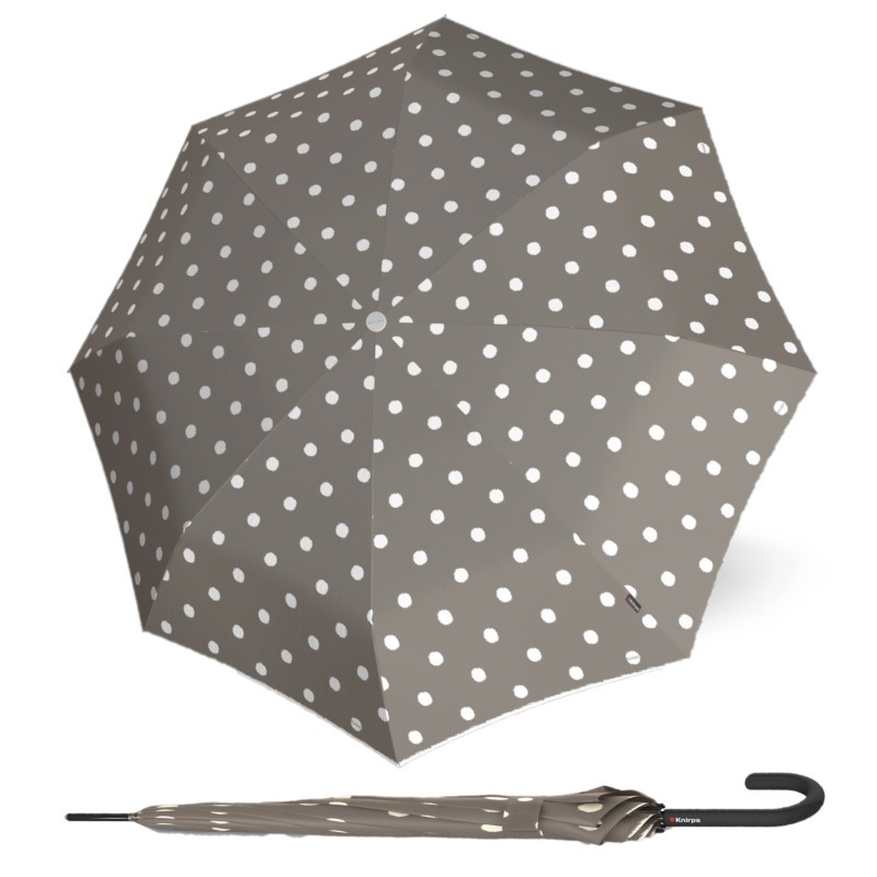 Knirps T.760 Dot Art Taupe damski długi parasol automatyczny
