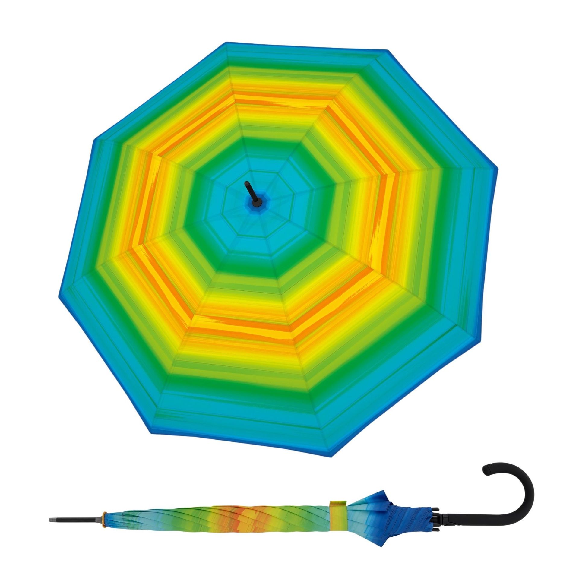 Doppler Fiber Flex Long AC Happy Green damski automatyczny parasol długi