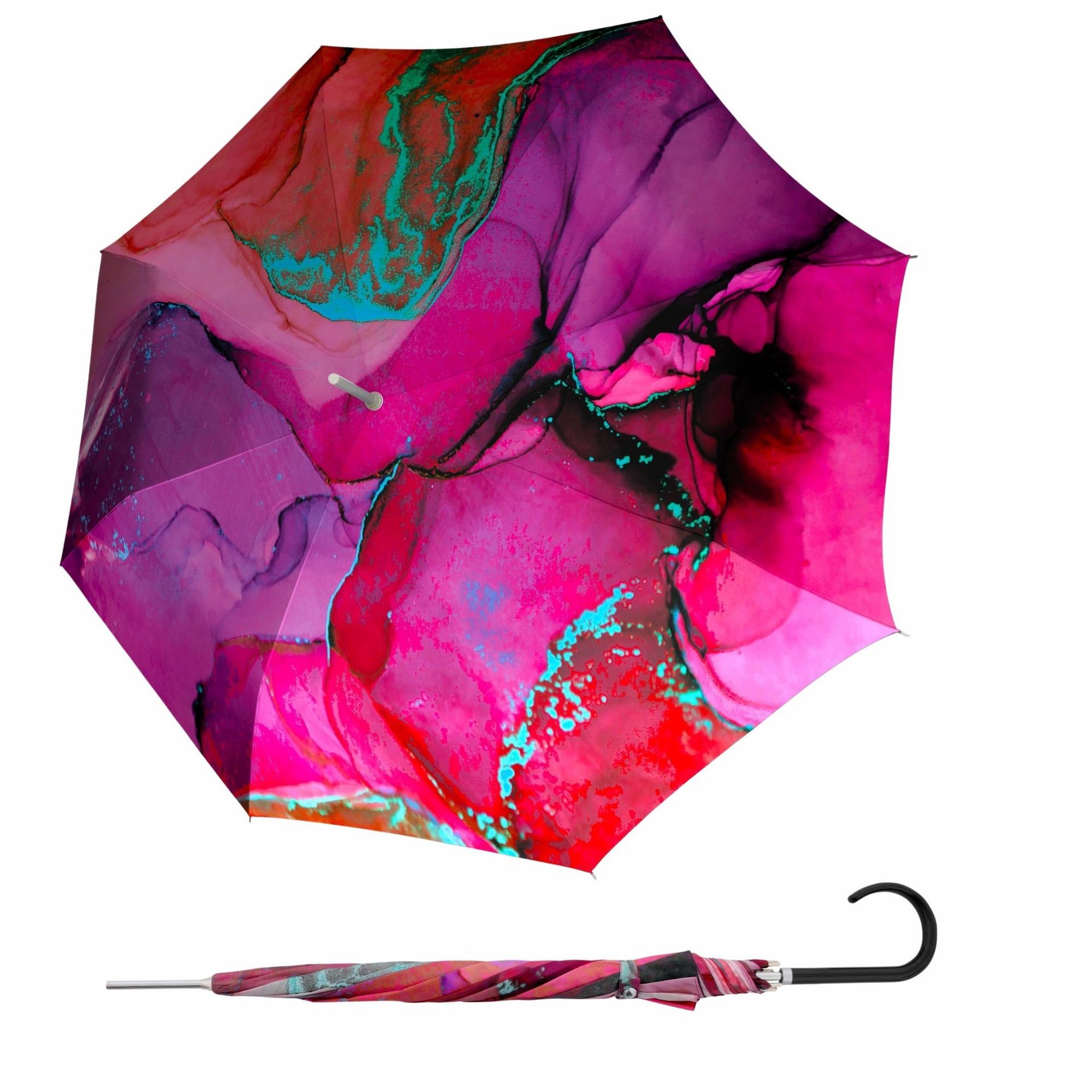 Doppler Carbonsteel Long AC Marble damski parasol długi automatyczny