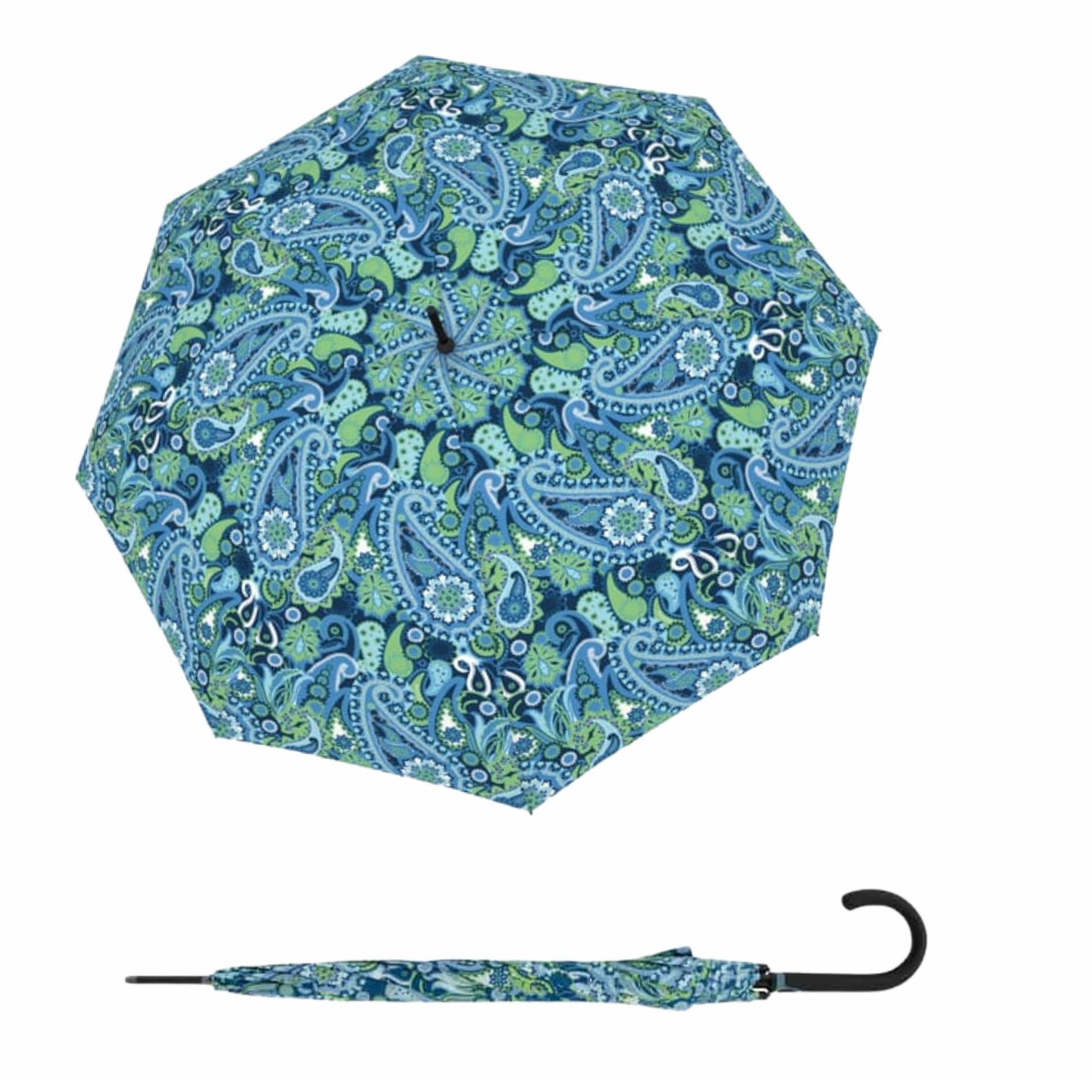 Doppler Fiber Flex Long AC Paisley Blue damski parasol długi automatyczny