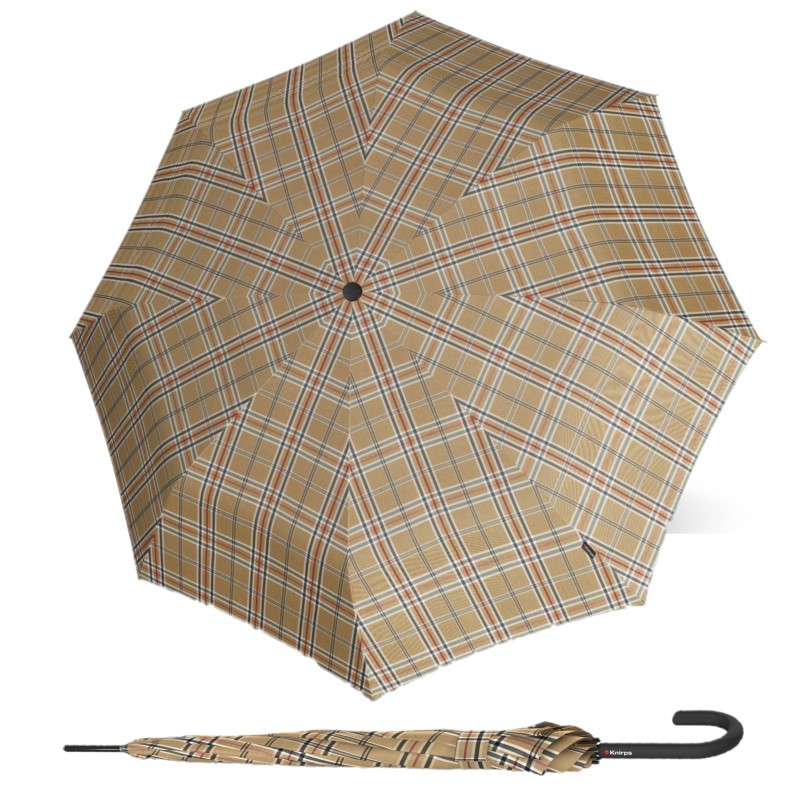 Knirps T.760 Check Beige damski parasol automatyczny laska