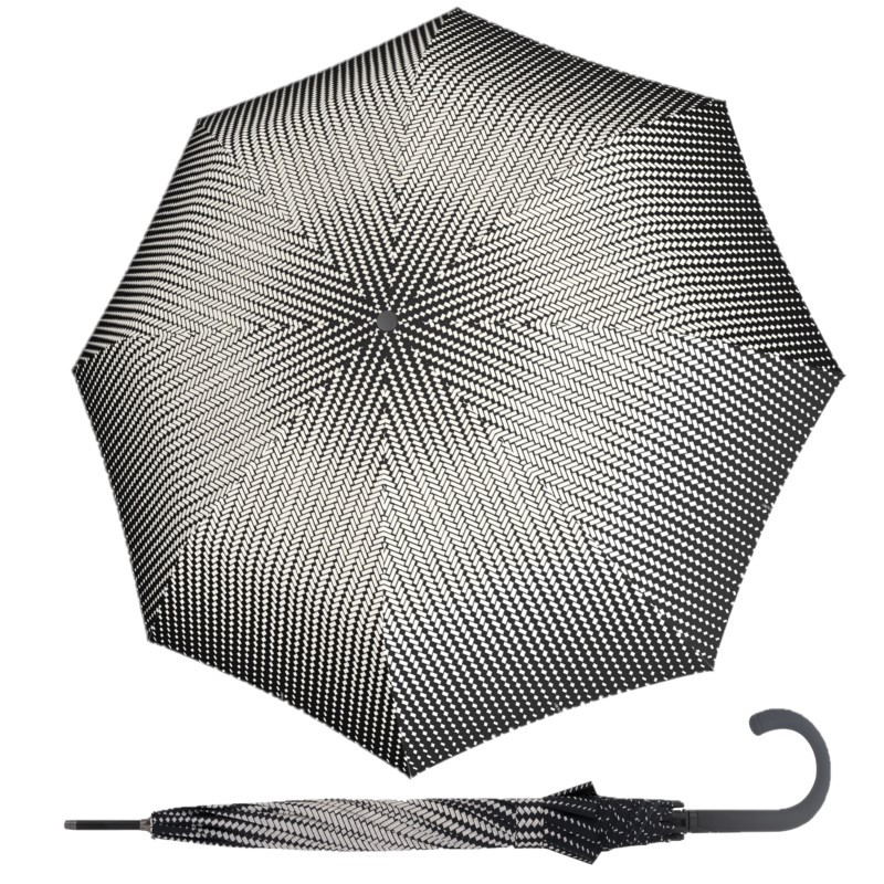 Doppler Fiber Flex AC Black&White damski długi parasol automatyczny