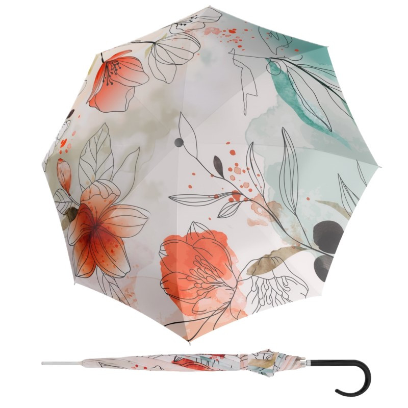 Doppler Carbonsteel Long AC Floral damski parasol automatyczny
