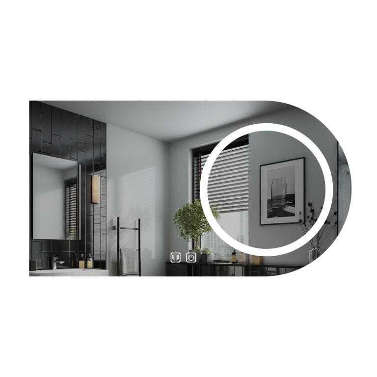 Lustro LED 80x60 cm z oświetleniem i funkcją odparowywania