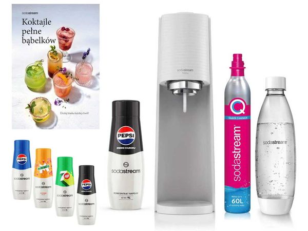 SodaStream Saturator SodaStream Terra White + Butelka + Pepsi Zero + Książka z przepisami 