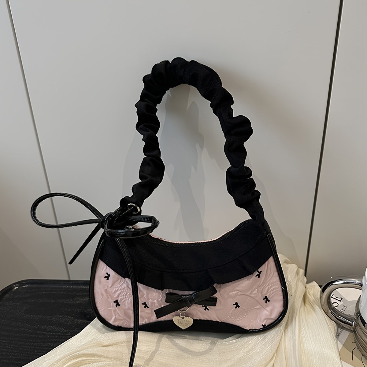 TEMU Dostępna w 2 kolorach - Stylowa damska torba na ramię, retro torebka w stylu patchworku z blokami kolorów, zamykana na zamek błyskawiczny i z