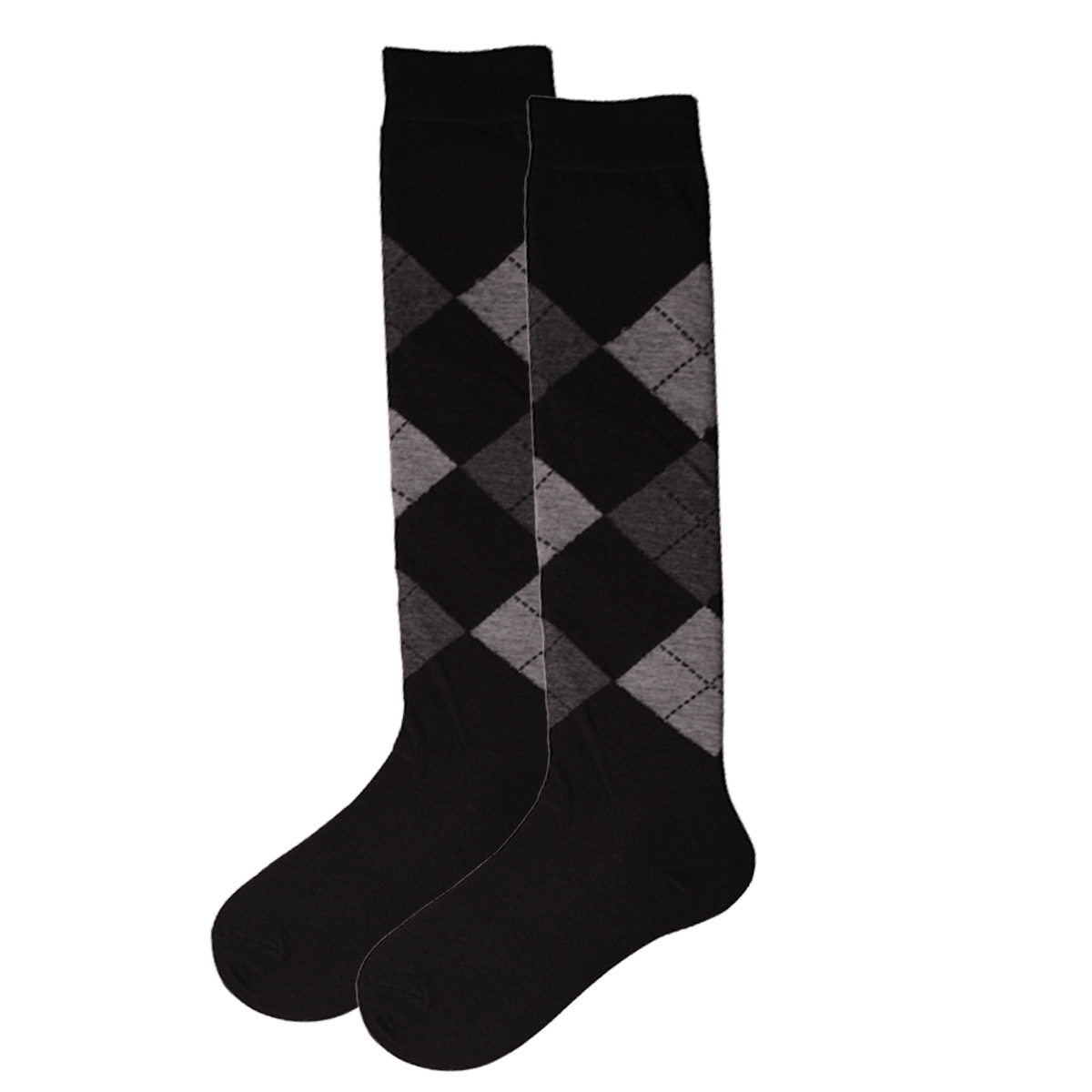 TEMU 1 para/Europejskie i Amerykańskie Diamentowe Kratkowe Skarpetki Za Kolano Damskie Skarpetki Średnie Skarpetki Pół Łydki Styl College'owy