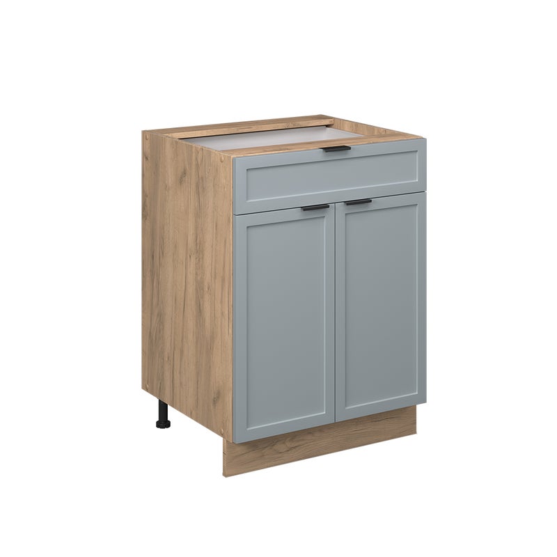 Vicco Szafka dolna do kuchni Fame-Line, Jasnoniebiesko-szary, 60 cm z szufladą, BP Antracyt