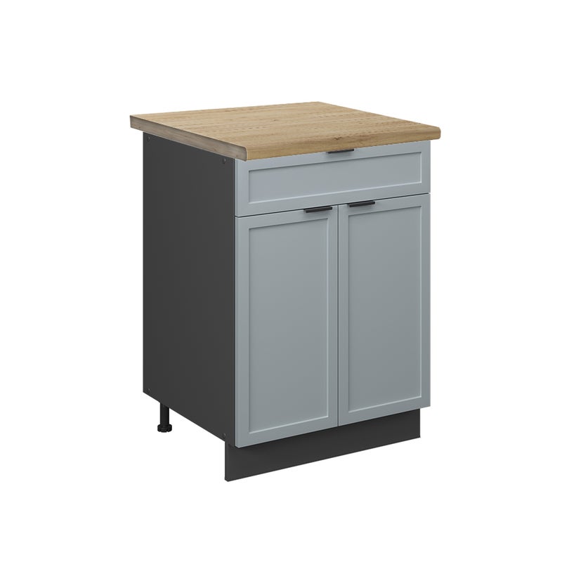 Vicco Szafka dolna do kuchni Fame-Line, Jasnoniebiesko-szary, 60 cm z szufladą, BP Dąb