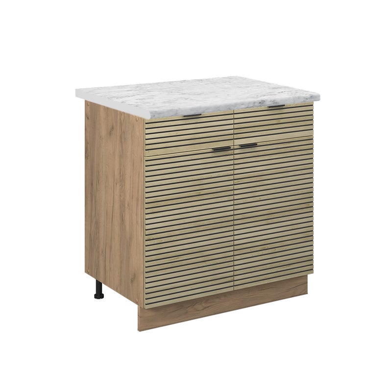 Vicco Szafka dolna do kuchni Fame-Line, Panel dębowy, 80 cm , BP Marmur