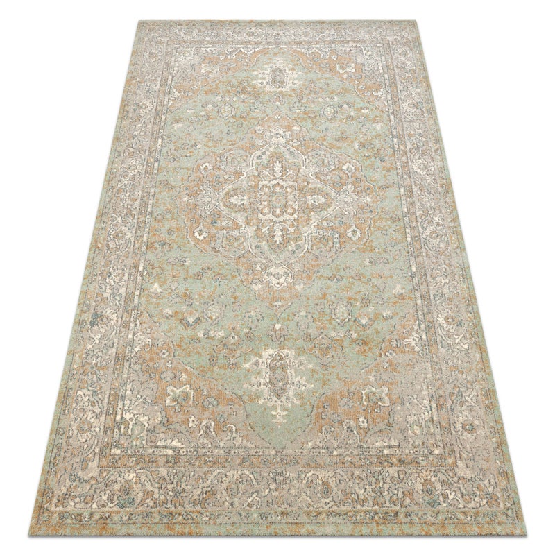 Dywan SOHO 477.01.LA402 wełniany OSTA - Ornament, rozeta naturalny zielony / beż 80x160 cm