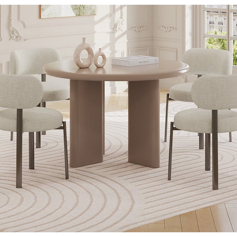 Okrągły stół do jadalni dla 4 osób z MDF - Brązowy - LUKAVO