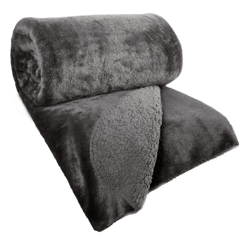 Narzuta futrzana NINA stalowa 220x240 cm