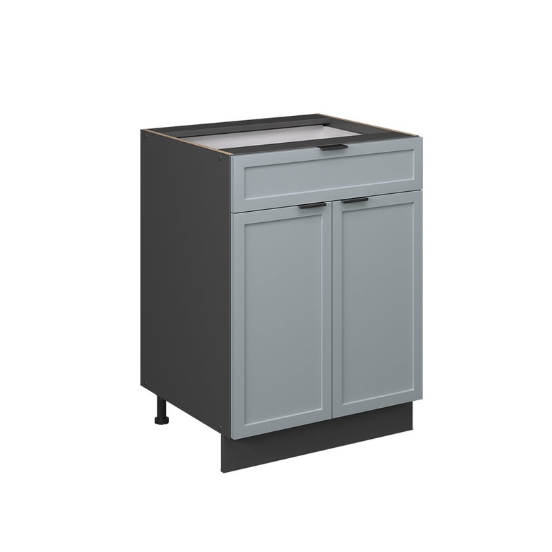 Vicco Szafka dolna do kuchni Fame-Line, Jasnoniebiesko-szary, 60 cm z szufladą, bez blatu roboczego