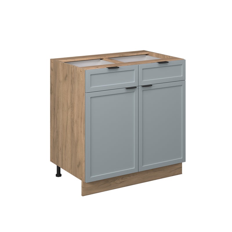 Vicco Szafka dolna do kuchni Fame-Line, Jasnoniebiesko-szary, 80 cm bez blatu roboczego