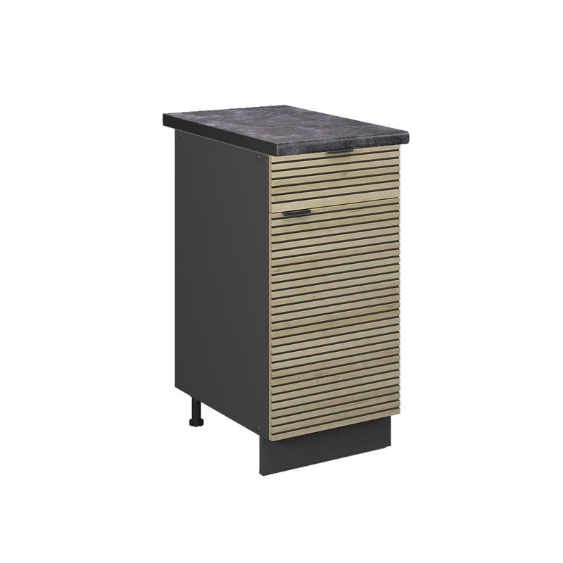 Vicco Szafka dolna do kuchni Fame-Line, Panel dębowy, 40 cm , BP Antracyt