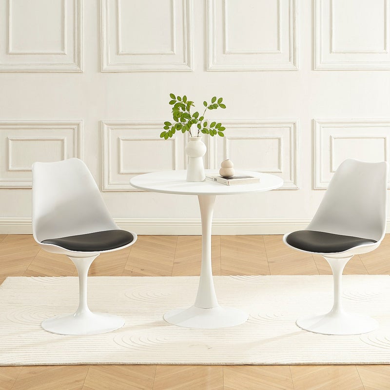 Krzesło z polipropylenu, ekoskóry i stali - Biały i Czarny - XAFY