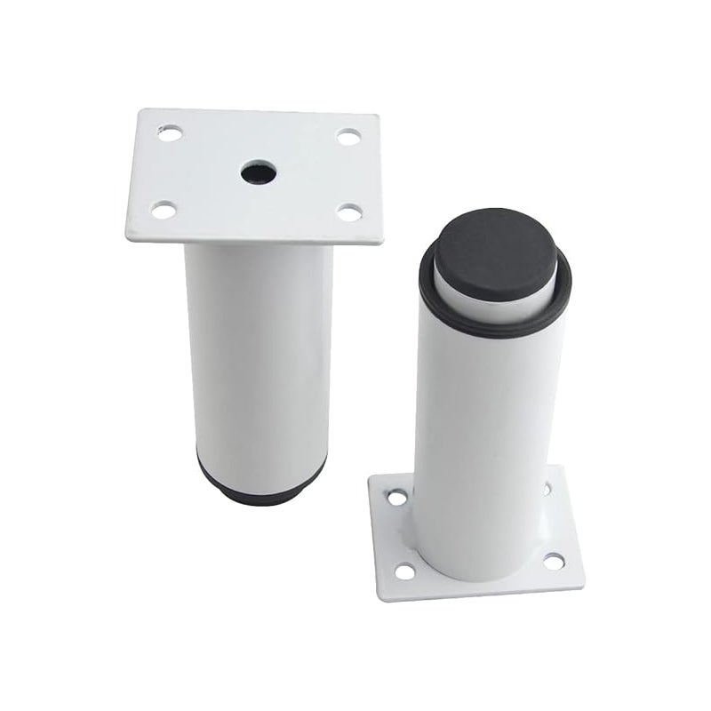 Zestaw 4 regulowanych nóżek meblowych z wytrzymałego metalu (80 mm do 120 mm, kolor biały) do stołu, łóżka, sofy