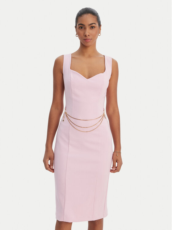 Fracomina Sukienka koktajlowa FR26SD2017W42901 Różowy Slim Fit