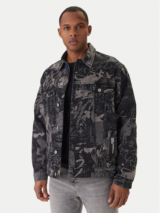 Karl Lagerfeld Jeans Kurtka jeansowa B1M14033 Szary Regular Fit