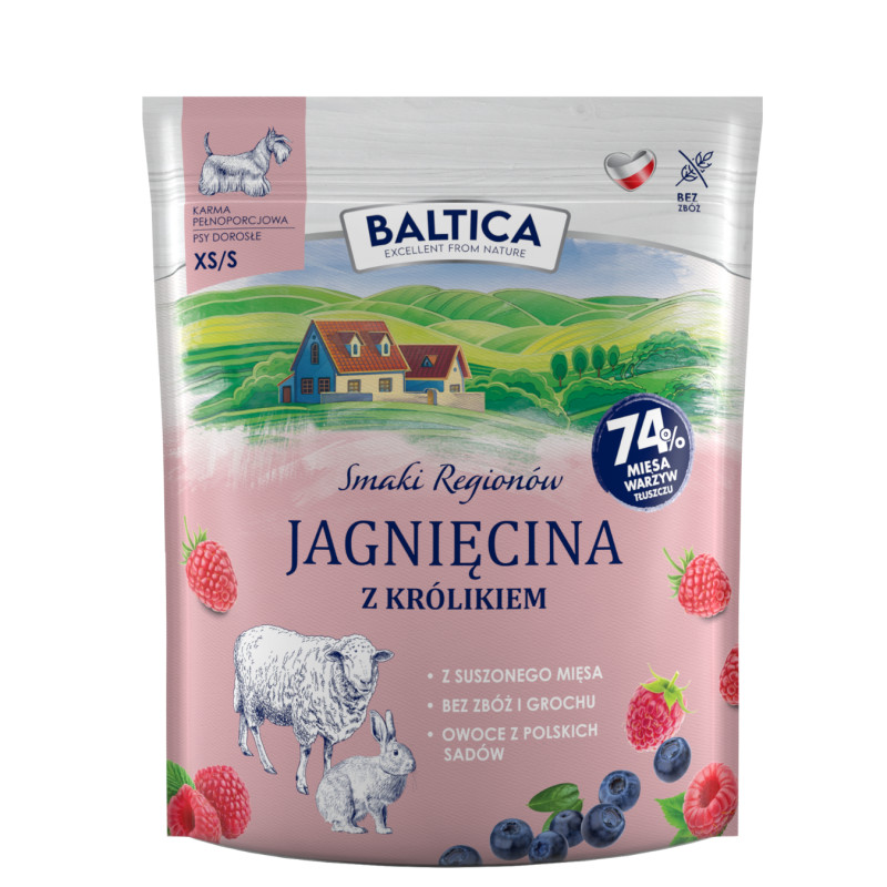 BALTICA Smaki regionów Małe rasy Jagnięcina z królikiem - sucha karma dla psa - 1kg